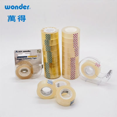 DIY Clear BOPP Stationery Tape 18mm Width Żółtawy Indywidualny Do Projektów